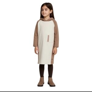 Girl Zara Dress Two-Tone Hoodie Dress, Size 7